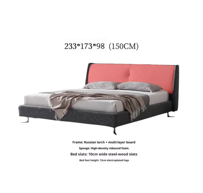 Globe Furnishings - Spencer Italian Minimalist Genuine Leather Bed Globe Furnishings - Spencer Italian Minimalist Genuine Leather Bed