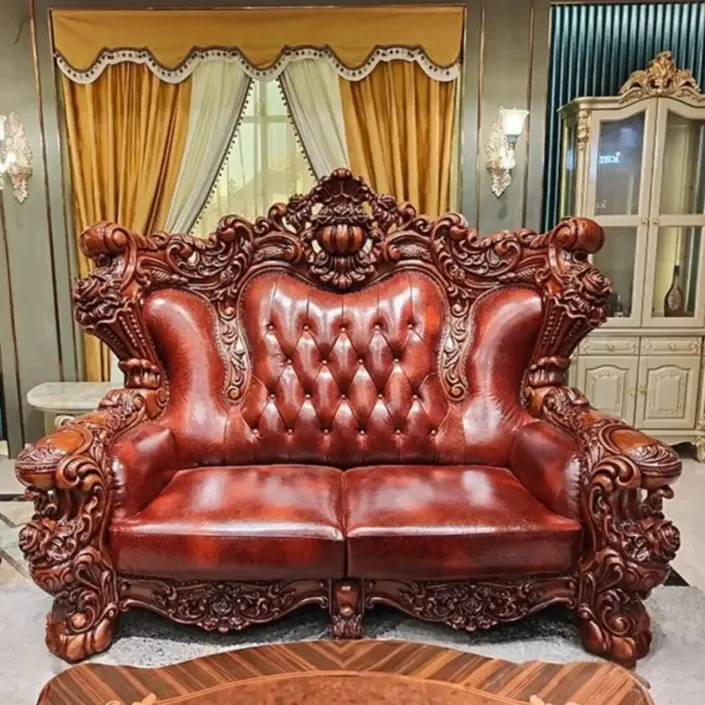 Globe Furnishings - European Top Tier Cowhide Villa Sofa Globe Furnishings - European Top Tier Cowhide Villa Sofa