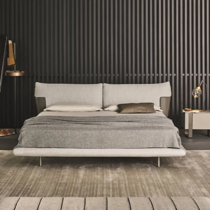 Minimalist Modern Upholstered Saddle Bed
