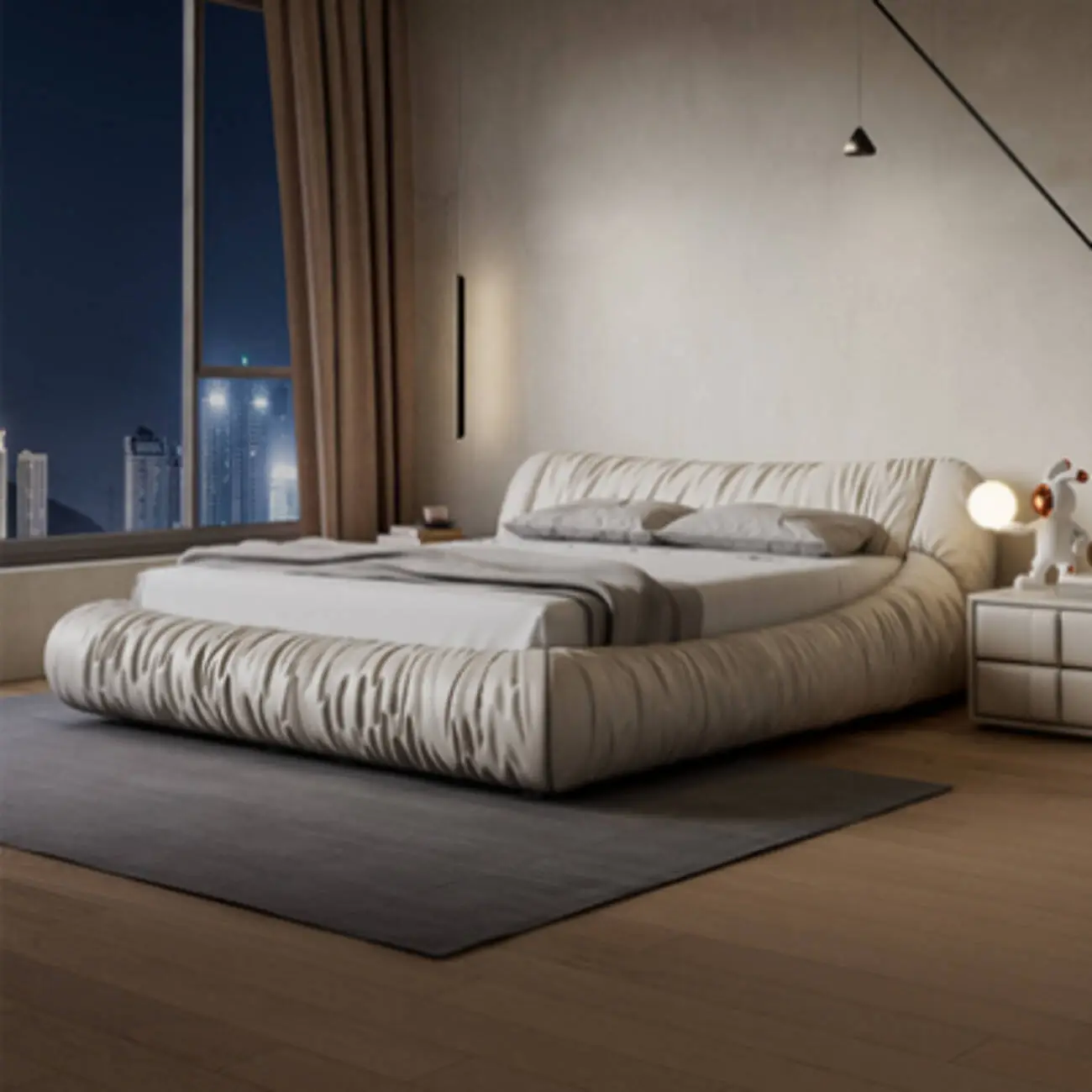 主图-002 Globe Furnishings - Italian-Style Master Bedroom Leather Sports Car Bed