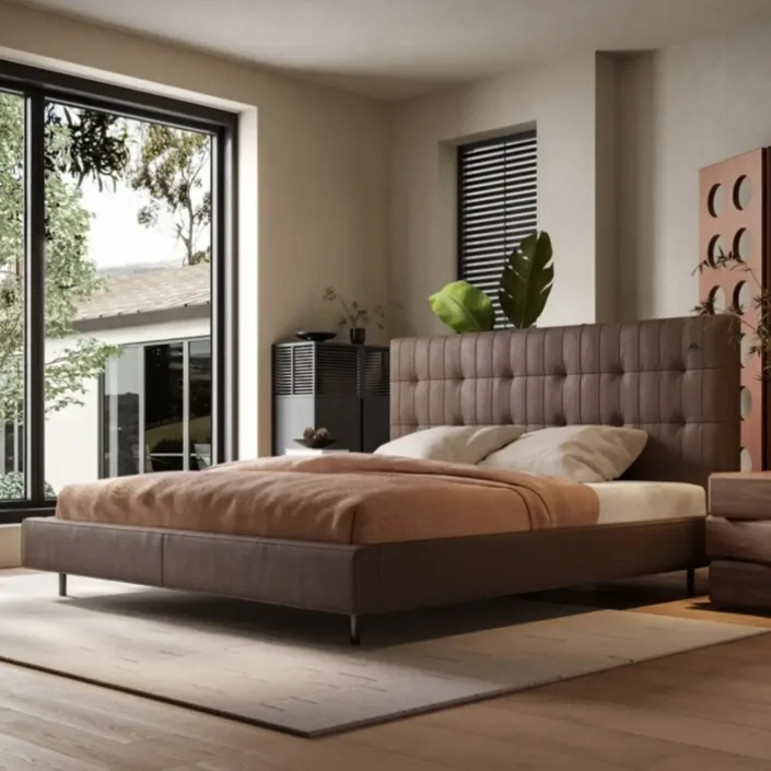 Luxury Vintage Anton Genuine Leather Bed