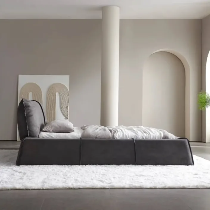 Globe Furnishings - Minimalist Design Microfiber Suede Fabric Paris Bed Globe Furnishings - Minimalist Design Microfiber Suede Fabric Paris Bed