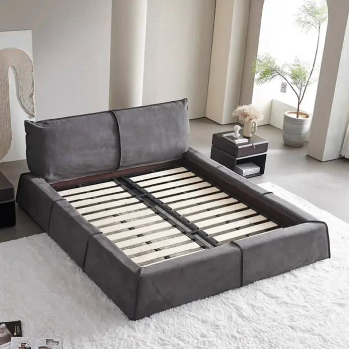 Globe Furnishings - Minimalist Design Microfiber Suede Fabric Paris Bed Globe Furnishings - Minimalist Design Microfiber Suede Fabric Paris Bed