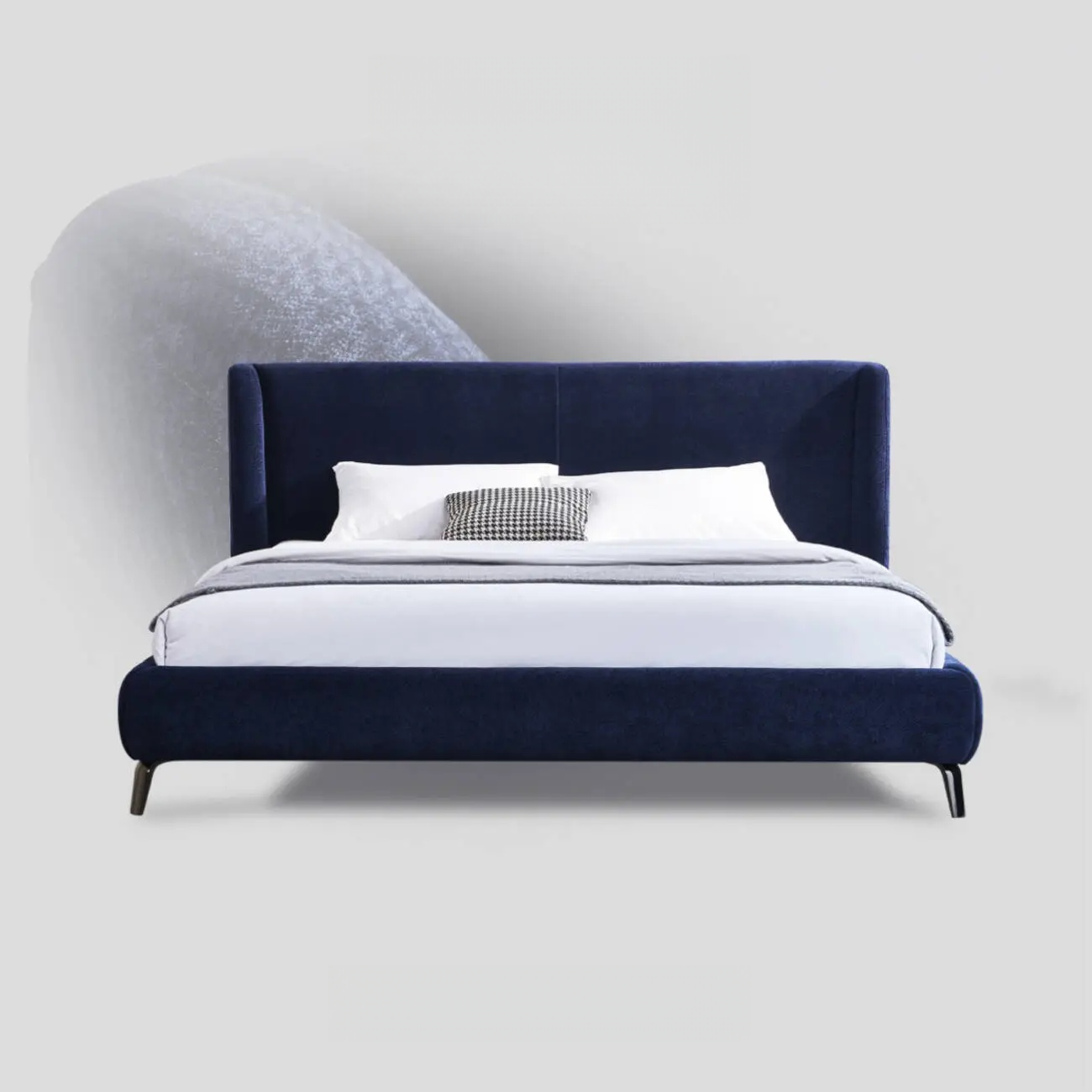 主图-01 Globe Furnishings - Chenille Blend Italian-Style High-Back Upholstered Bed