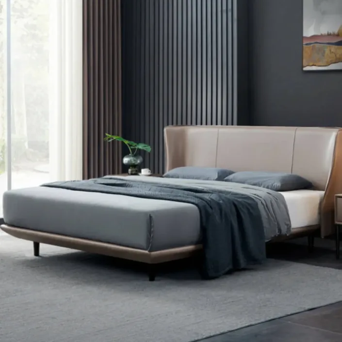 Top-Grain Leather Designer Saddle Bed