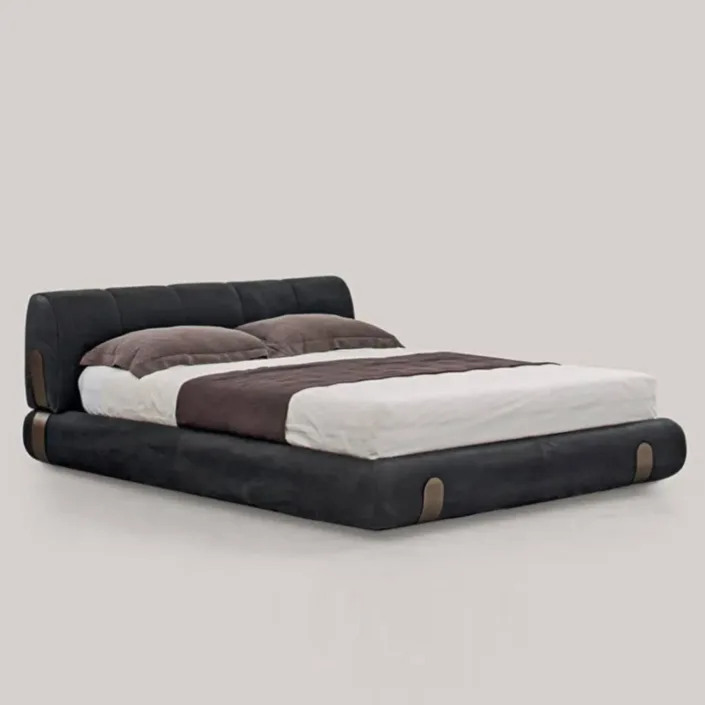 Globe Furnishings - Italian Minimalist Satin-Finish Fabric Dune Bed Globe Furnishings - Italian Minimalist Satin-Finish Fabric Dune Bed
