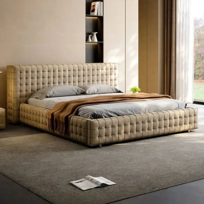 Globe Furnishings - Magic Cube Italian Minimalist Upholstered Bed Globe Furnishings - Magic Cube Italian Minimalist Upholstered Bed