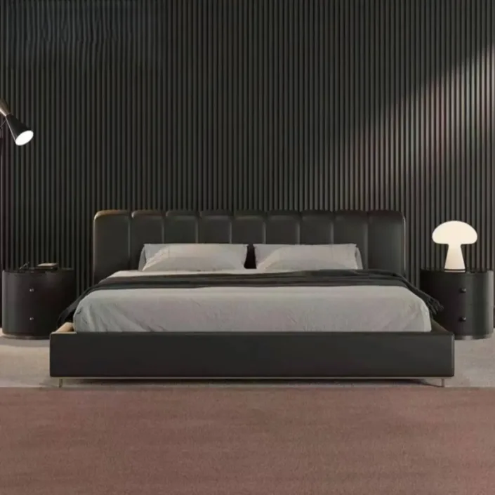 Globe Furnishings - Modern Minimalist Piano Key Double Bed Globe Furnishings - Modern Minimalist Piano Key Double Bed