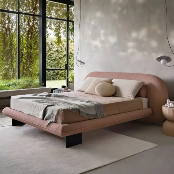 Globe Furnishings - French Cream-Style Fabric WABI Bed Globe Furnishings - French Cream-Style Fabric WABI Bed