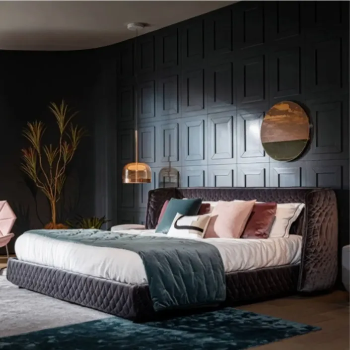 Globe Furnishings - Redondo Italian Minimalist Upholstered Bed Globe Furnishings - Redondo Italian Minimalist Upholstered Bed
