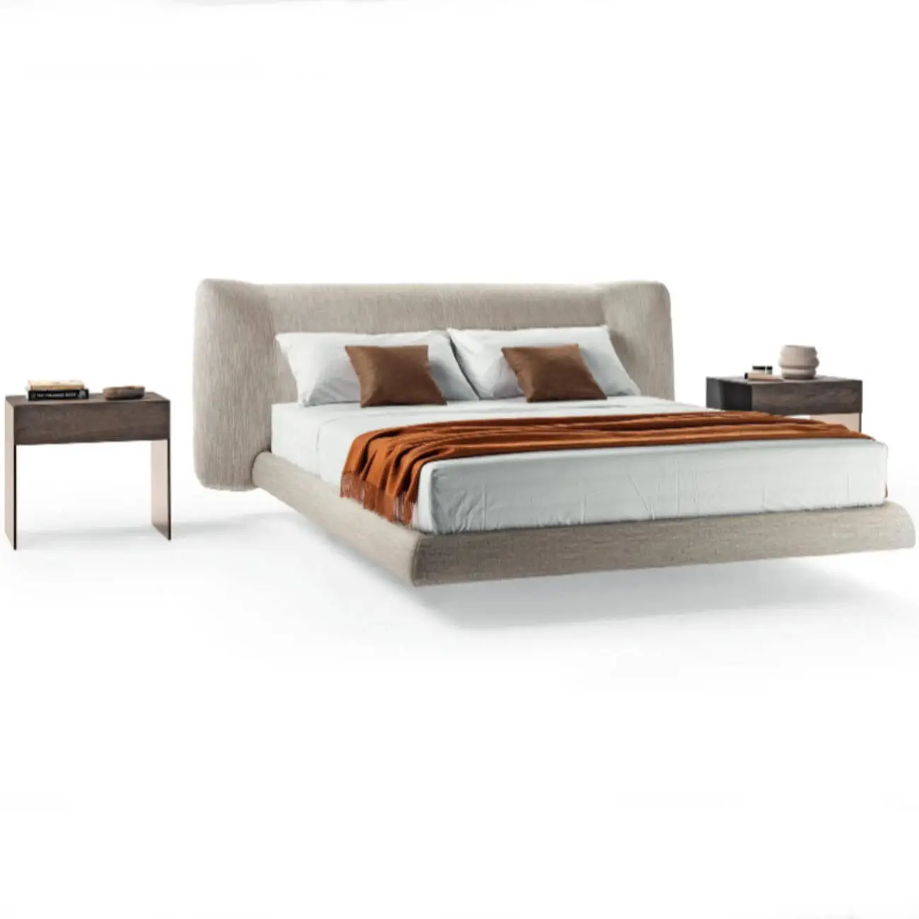 主图-01 Globe Furnishings - LOGO Italian Minimalist Fabric Floating Bed