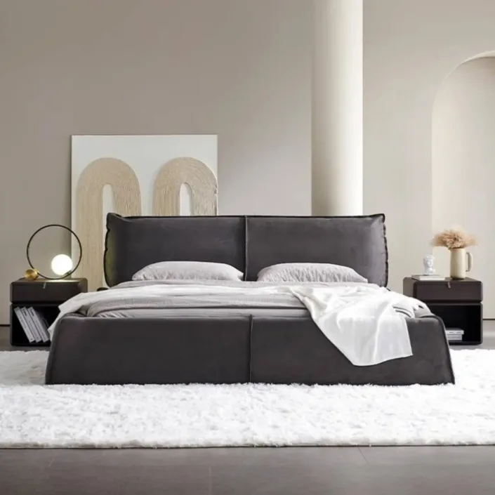 Minimalist Design Microfiber Suede Fabric Paris Bed