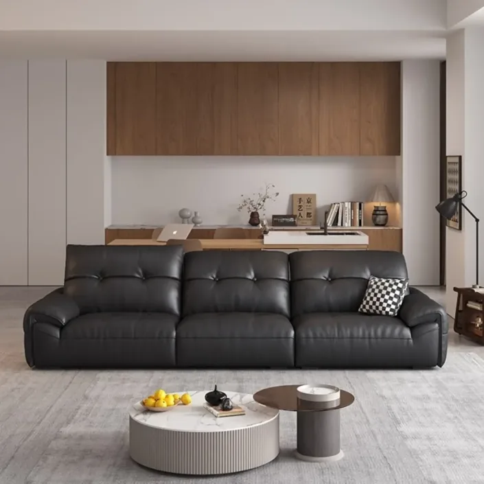 Globe Furnishings - High-back adjustable genuine leather sofa Globe Furnishings - High-back adjustable genuine leather sofa