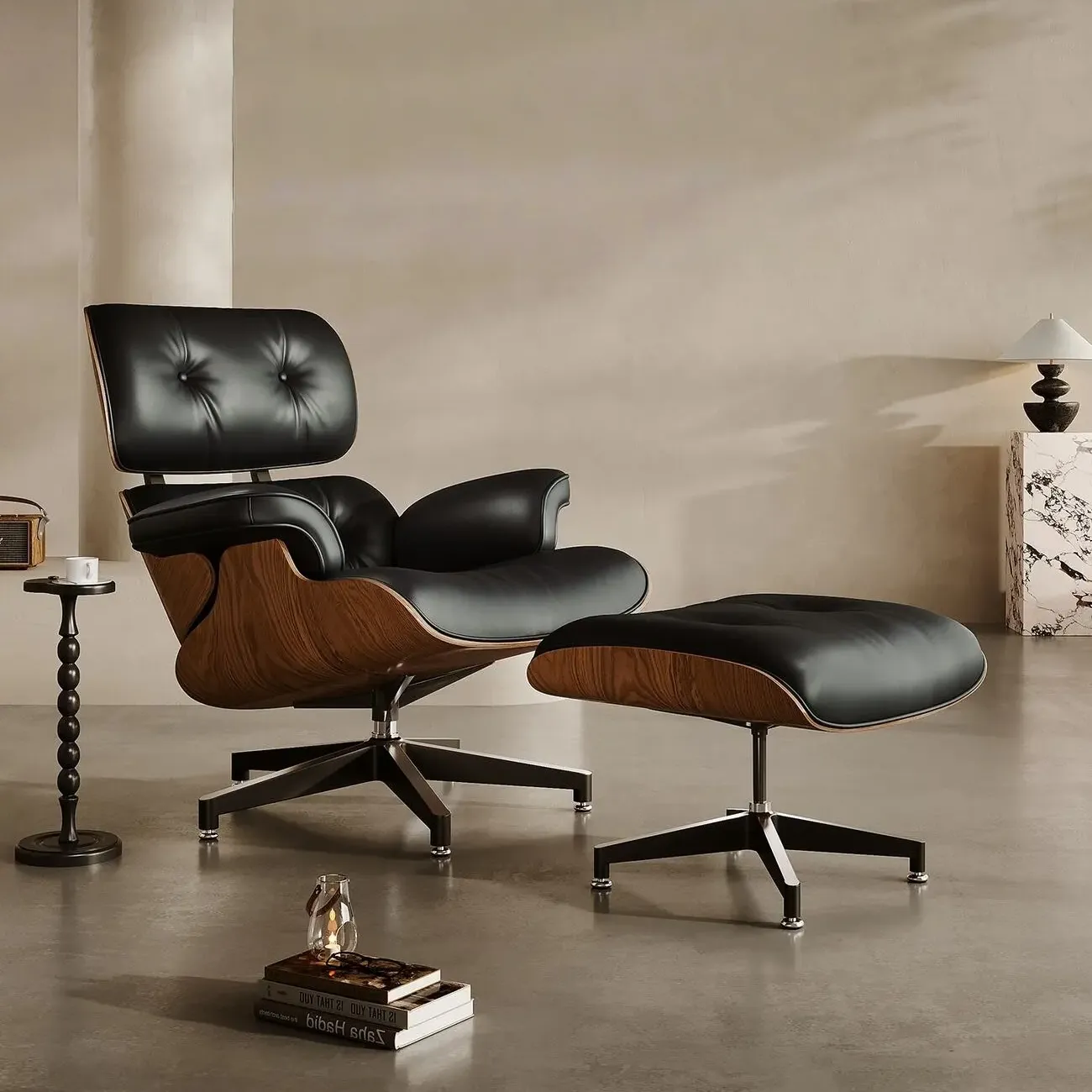 主图-01 Globe Furnishings - Eames Leather Lounge Chair