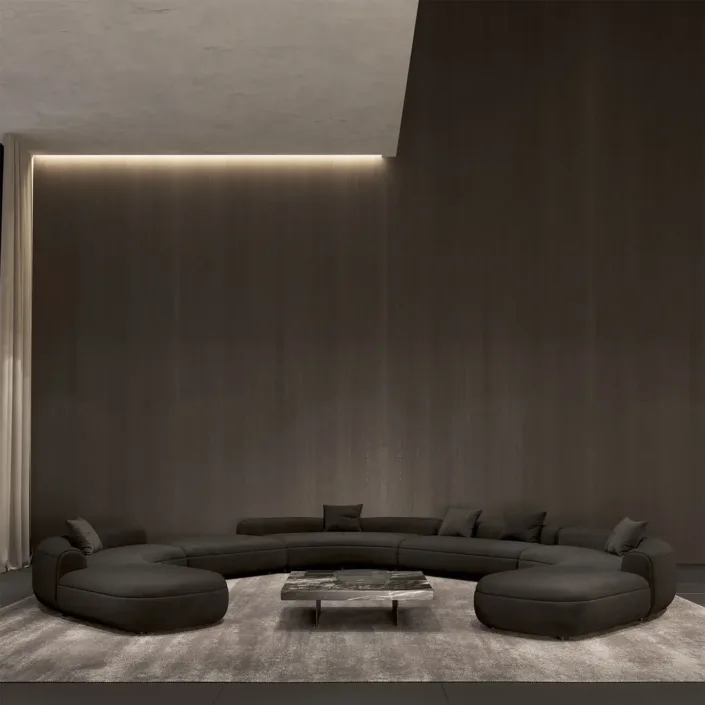 Globe Furnishings - Baxter Italian Curved Sofa Globe Furnishings - Baxter Italian Curved Sofa
