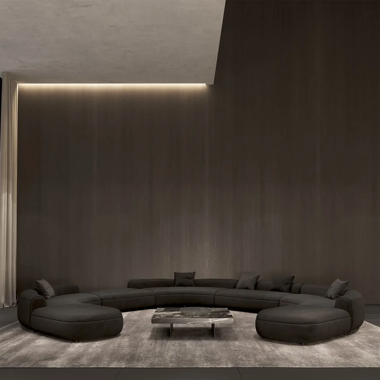 主图-01 Globe Furnishings - Baxter Italian Curved Sofa