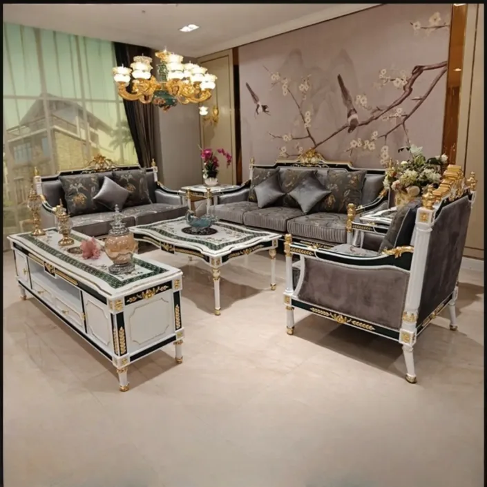 French-Style Light Luxury Palace Upholstered Sofa