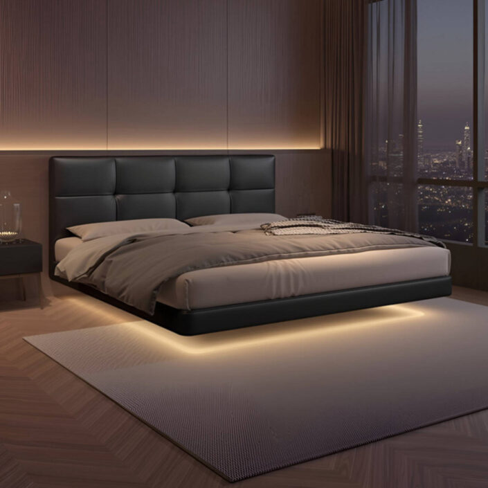 Luxury Floating Bed in the Master Bedroom