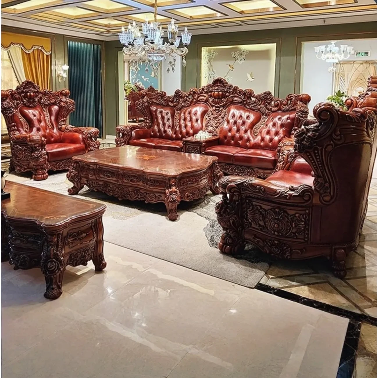 主图-02 (1) Globe Furnishings - European Top Tier Cowhide Villa Sofa