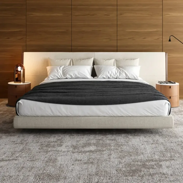 Globe Furnishings - Modern Minimalist Linen-Cotton Blend Wide-Screen YUME Bed Globe Furnishings - Modern Minimalist Linen-Cotton Blend Wide-Screen YUME Bed