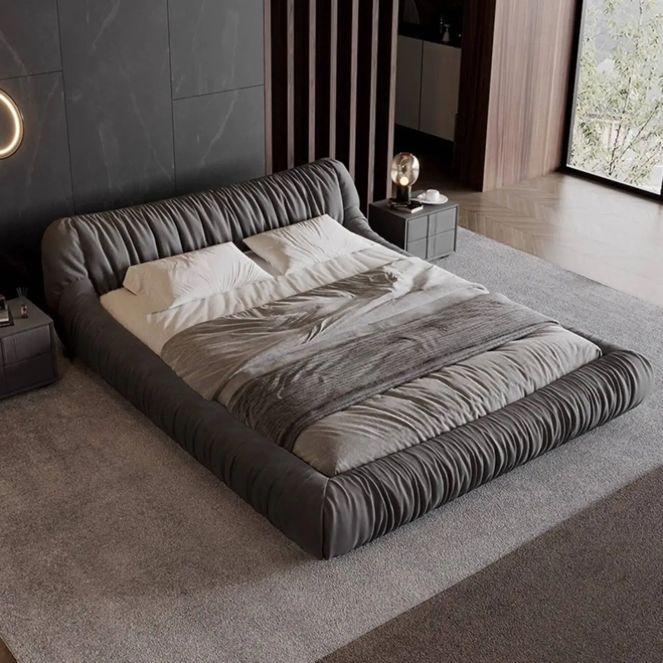 主图-02 Globe Furnishings - Italian-Style Master Bedroom Leather Sports Car Bed