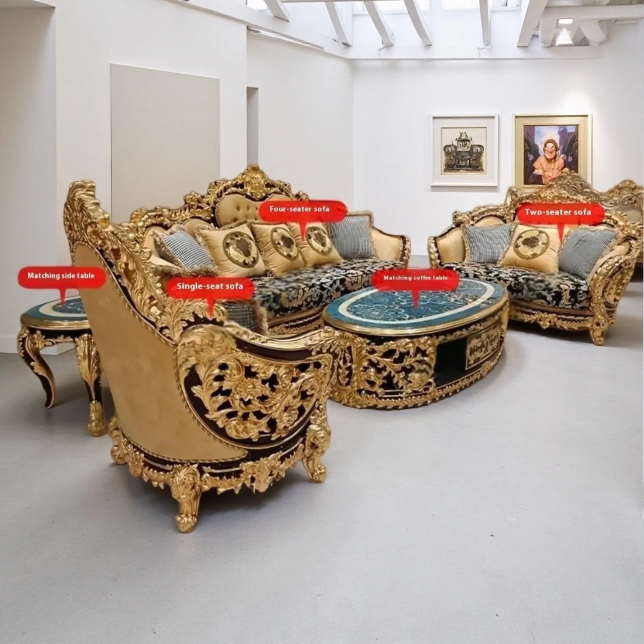 主图-02 Globe Furnishings - French Luxury Palace Villa Sofa