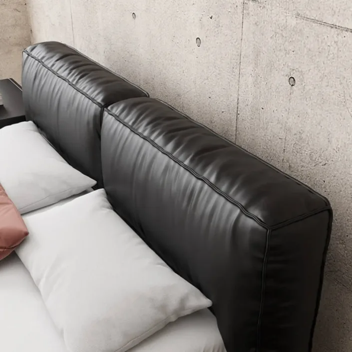 Globe Furnishings - Tofu Block Italian-Style Luxury Leather Bed Globe Furnishings - Tofu Block Italian-Style Luxury Leather Bed