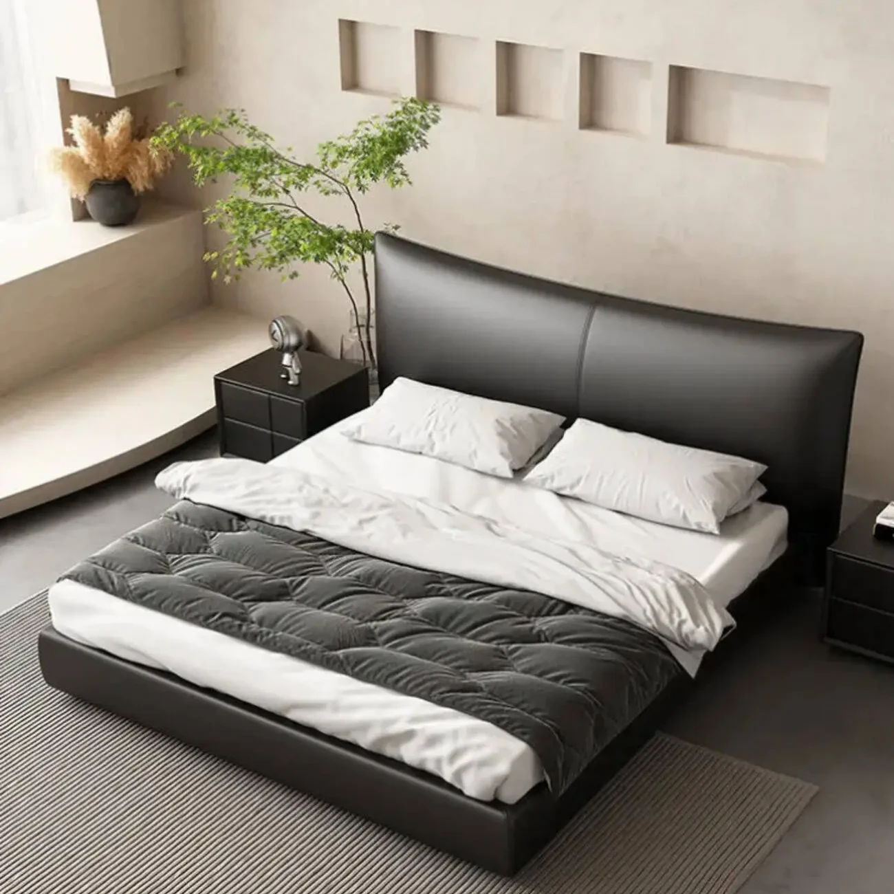 主图-02 Globe Furnishings - Chanel Designer Style Genuine Leather Bed