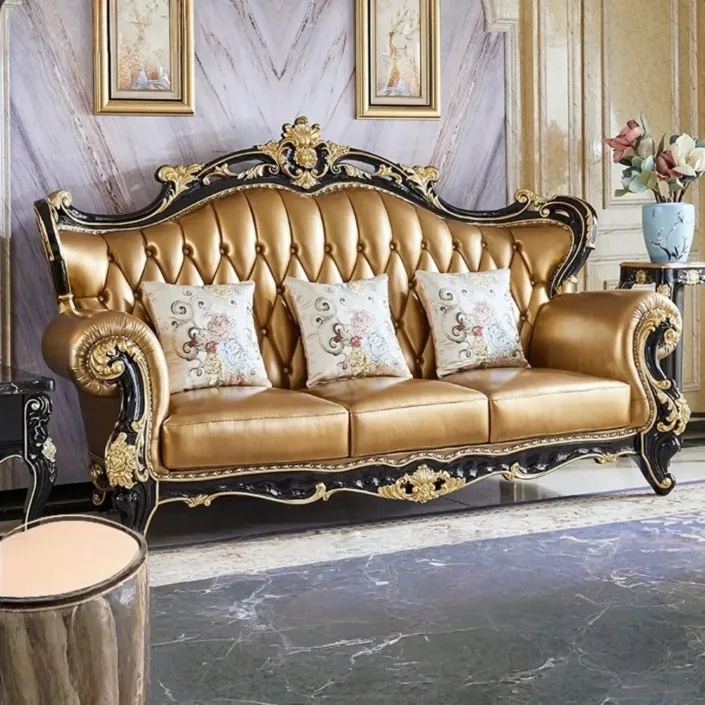 Globe Furnishings - European Style solid Wood Double-sided Carved Villa Sofa Globe Furnishings - European Style solid Wood Double-sided Carved Villa Sofa