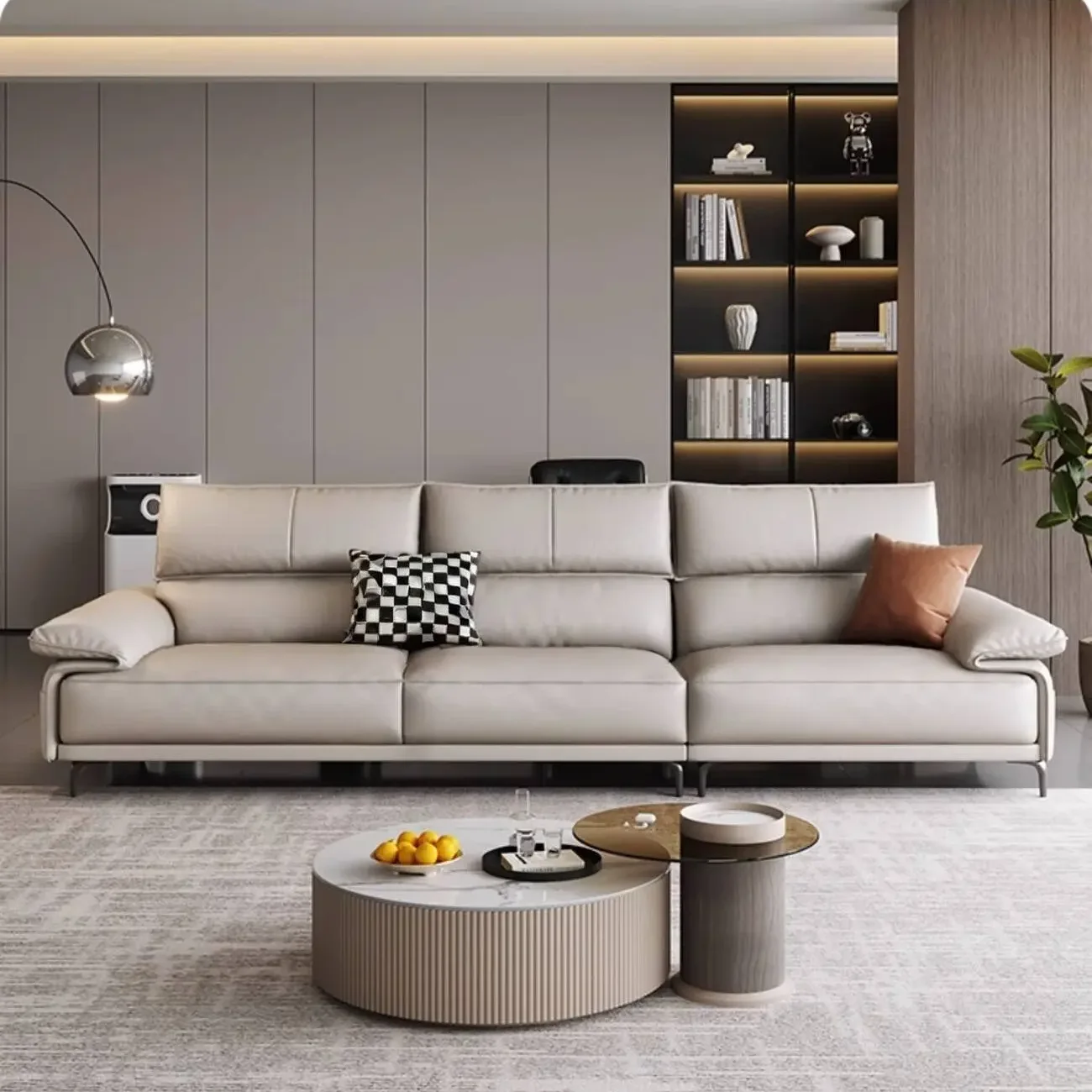 主图-02 Globe Furnishings - Italian Elegance and Light Luxury Leather Sofa