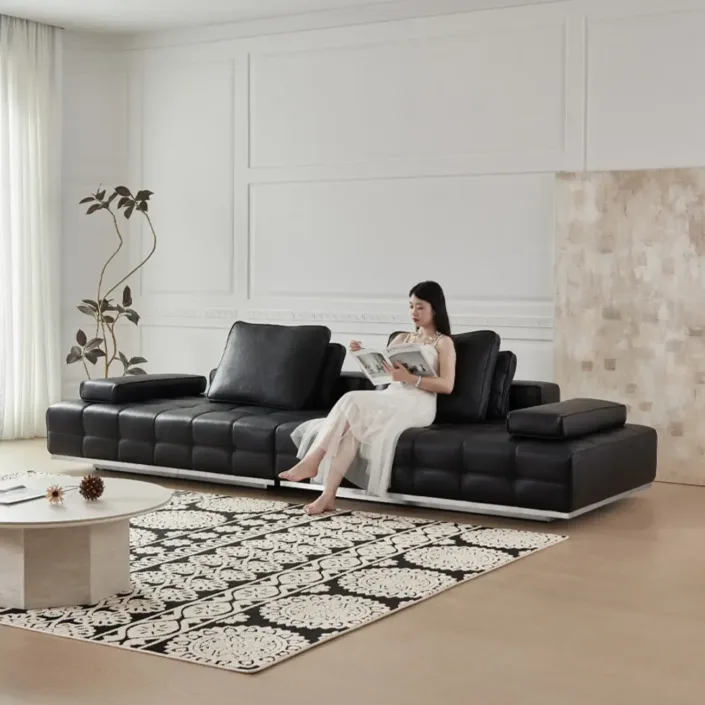Globe Furnishings - Laurence Haute Couture Top-Grain Leather Sofa Globe Furnishings - Laurence Haute Couture Top-Grain Leather Sofa