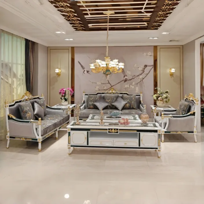 Globe Furnishings - French-Style Light Luxury Palace Upholstered Sofa Globe Furnishings - French-Style Light Luxury Palace Upholstered Sofa