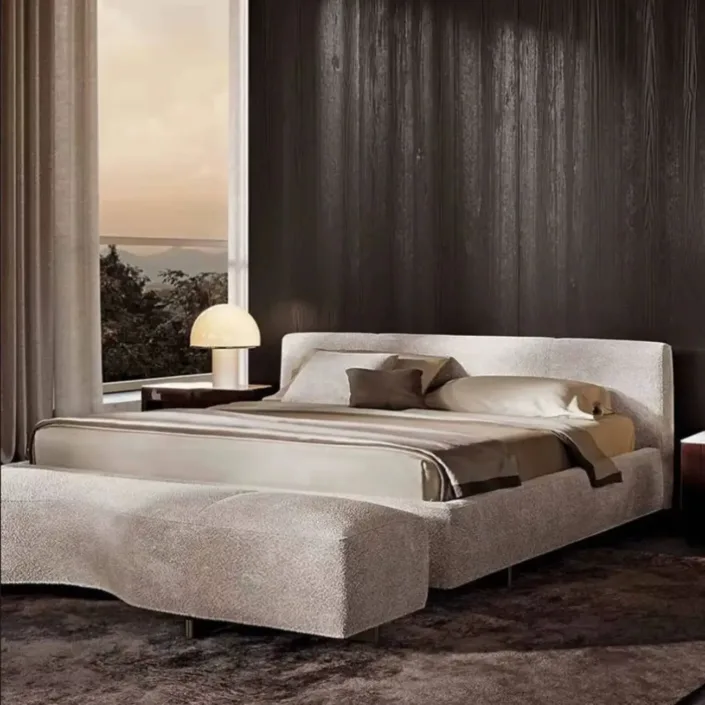 Globe Furnishings - Italian Haute Couture Linen and Cotton Fabric Yves Bed Globe Furnishings - Italian Haute Couture Linen and Cotton Fabric Yves Bed
