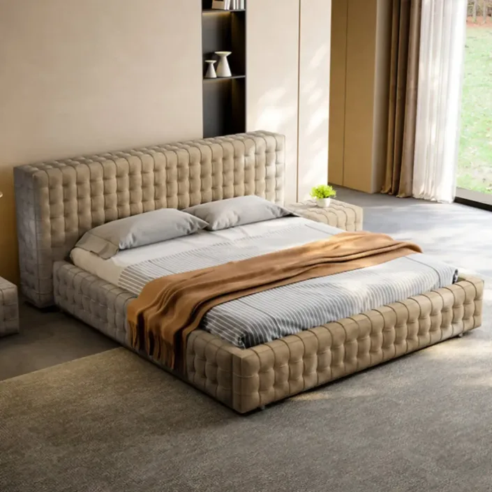 Globe Furnishings - Magic Cube Italian Minimalist Upholstered Bed Globe Furnishings - Magic Cube Italian Minimalist Upholstered Bed