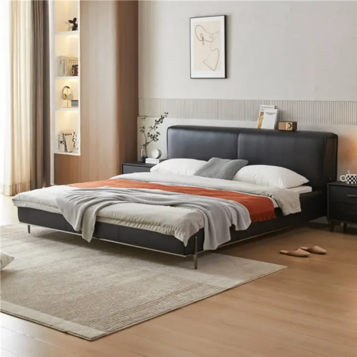 Big Black Bull Italian Minimalist Top-Grain Leather Bed