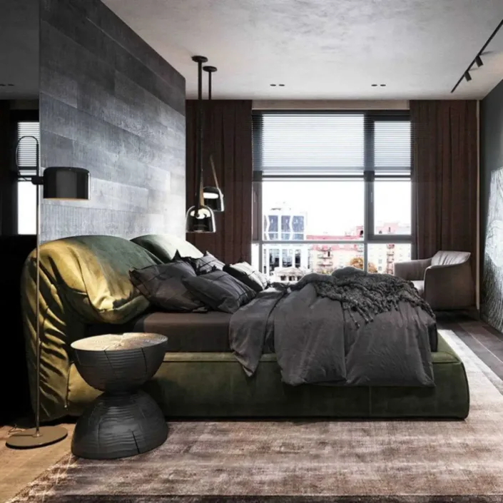 Globe Furnishings - Luxury Modern Master Bedroom Elephant Ear Bed Globe Furnishings - Luxury Modern Master Bedroom Elephant Ear Bed