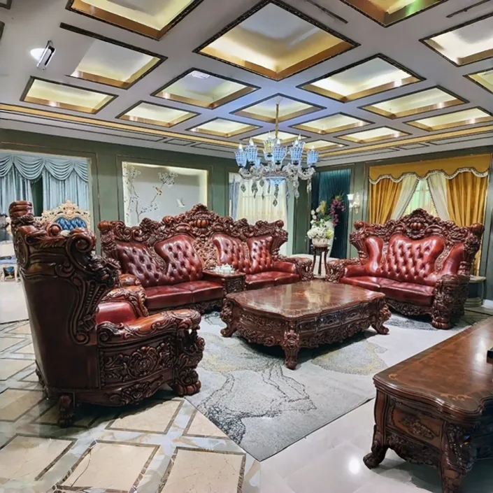 European Top Tier Cowhide Villa Sofa
