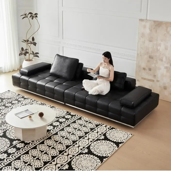 Globe Furnishings - Laurence Haute Couture Top-Grain Leather Sofa Globe Furnishings - Laurence Haute Couture Top-Grain Leather Sofa