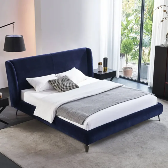 Globe Furnishings - Chenille Blend Italian-Style High-Back Upholstered Bed Globe Furnishings - Chenille Blend Italian-Style High-Back Upholstered Bed