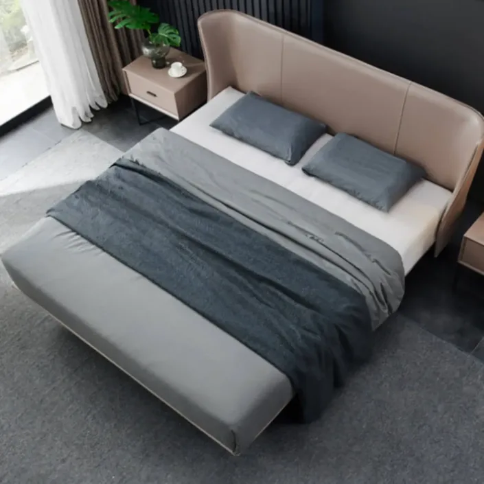 Globe Furnishings - Top-Grain Leather Designer Saddle Bed Globe Furnishings - Top-Grain Leather Designer Saddle Bed