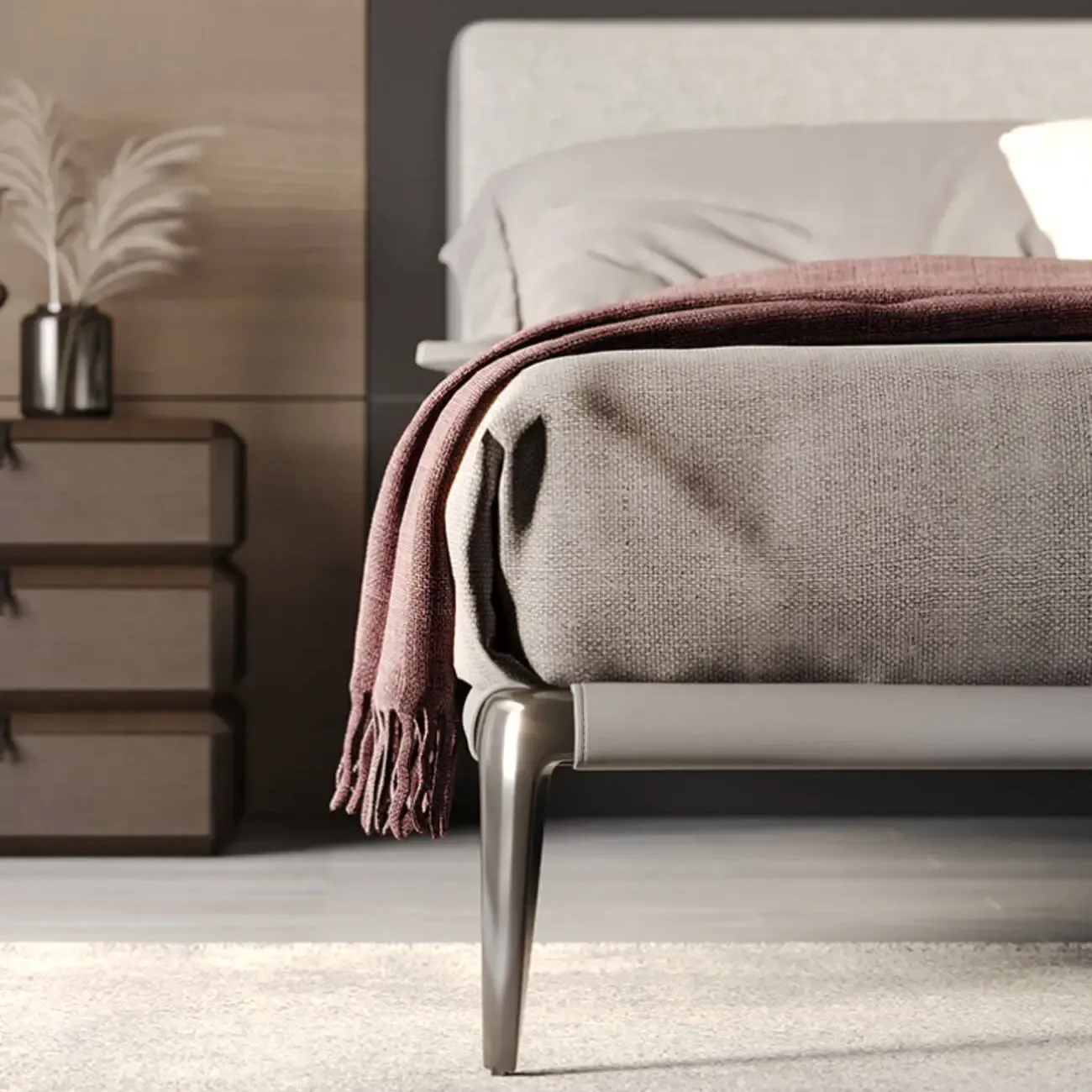 主图-03 Globe Furnishings - Park Italian Minimalist Leather Bed