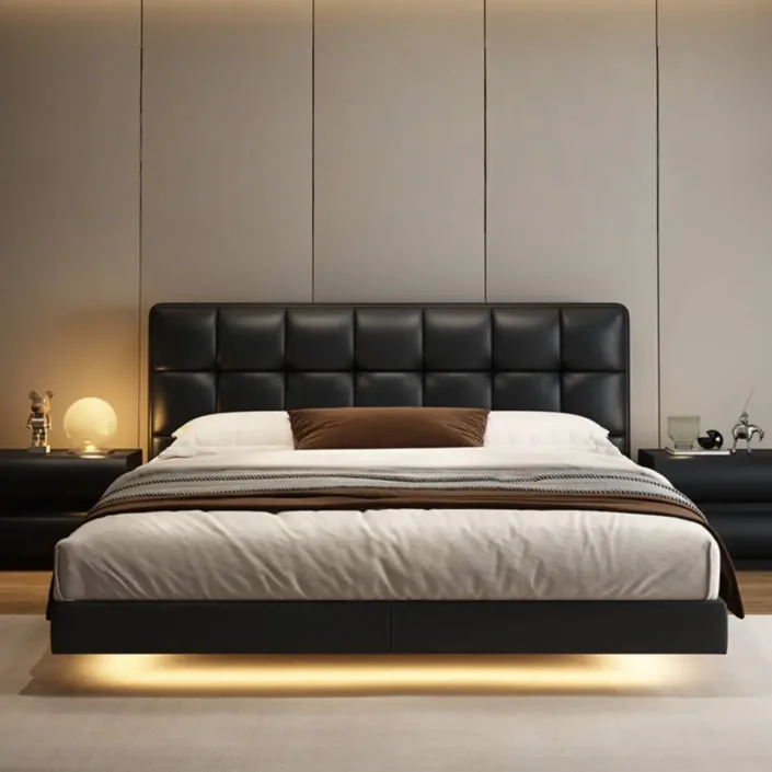 Laurence Italian Luxury Leather Floating Bed