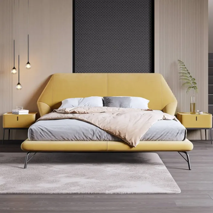 Italian-Style Luxury Leather Double Bed
