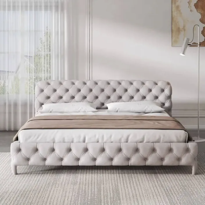 Italian Minimalist Master Bedroom Double Moon Bed