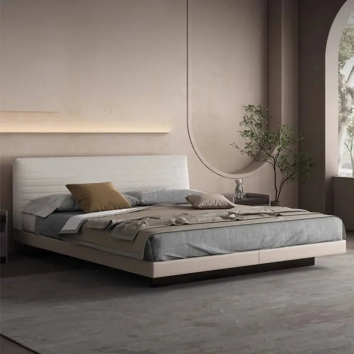 Italian Minimalist Fabric Roger Floating Bed