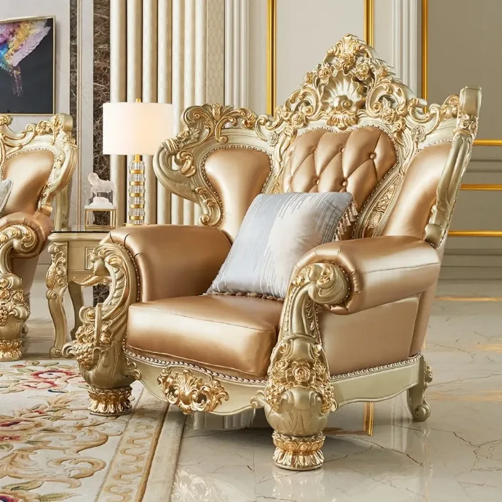 Globe Furnishings - European Style Palace Villa Leather Sofa Globe Furnishings - European Style Palace Villa Leather Sofa