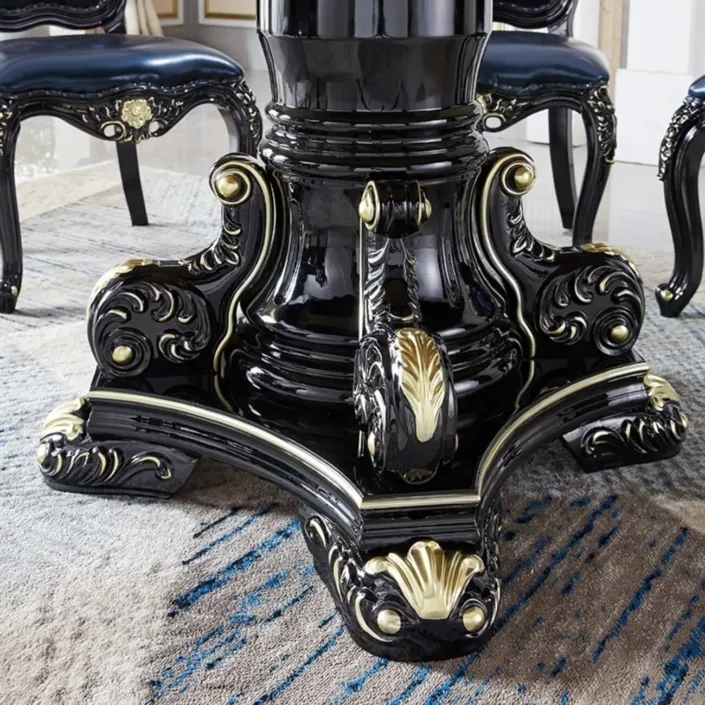 Globe Furnishings - European-style solid wood carved dining table and chair set Globe Furnishings - European-style solid wood carved dining table and chair set