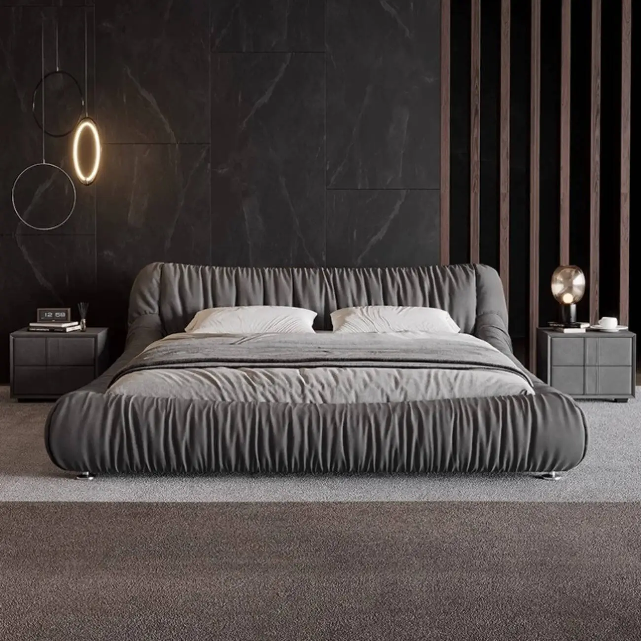 主图-03 Globe Furnishings - Italian-Style Master Bedroom Leather Sports Car Bed