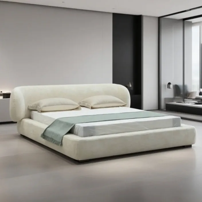 Italian Minimalist Linen-Cotton Blend Cradle Bed