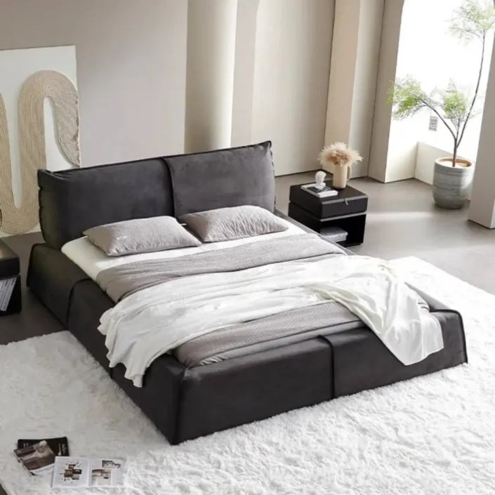 Globe Furnishings - Minimalist Design Microfiber Suede Fabric Paris Bed Globe Furnishings - Minimalist Design Microfiber Suede Fabric Paris Bed